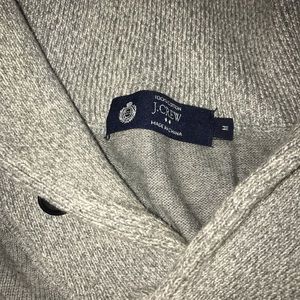 J Crew Sweater Grey Rolled Neck / Shawl button